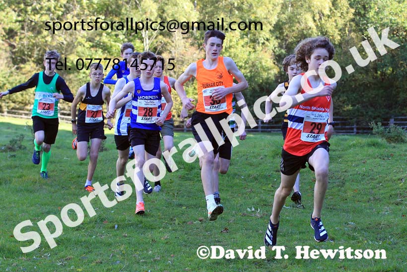 Boys under-15s, 2022 NECAA Cross Country Relays, Thornley Hall Farm, Peterlee, County Durham, October 15th. Photo: David T. Hewitson/Sports for All Pics